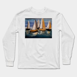 boats sailing in the open sea Long Sleeve T-Shirt